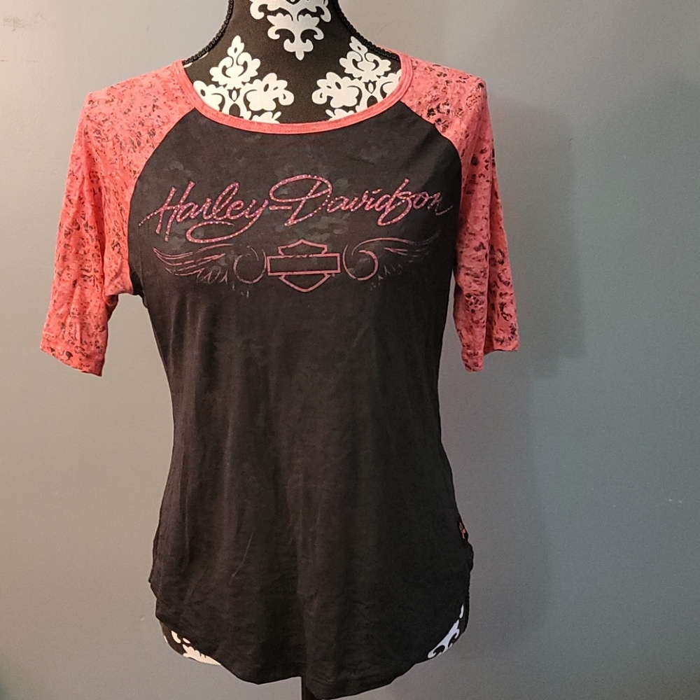 Harley Davidson 3/4 sleeve shirt
